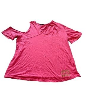 Birdiebee by Nikki & Brie Bella Pink Cutout Shoulder Tee (WWE Brand)